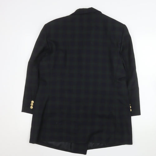 BH Women Black Watch Check Double-Breasted Blazer Size 18