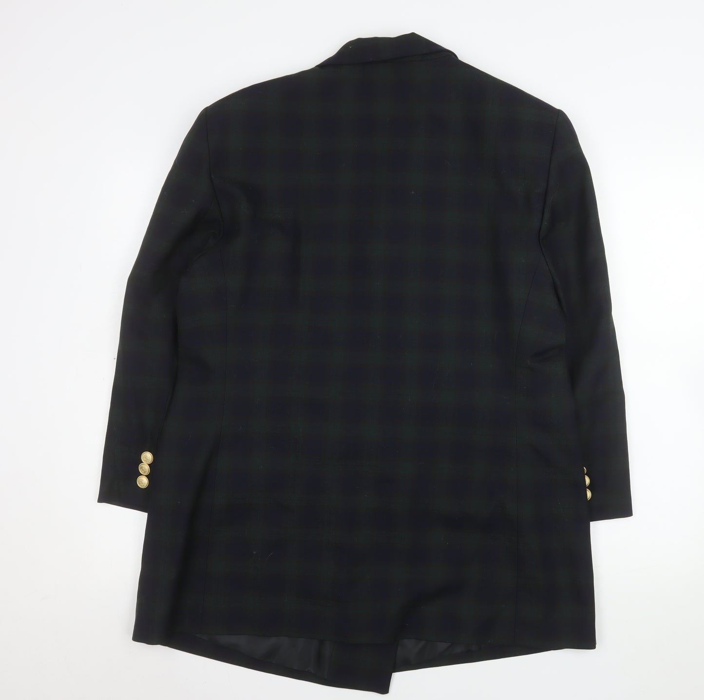 BH Women Black Watch Check Double-Breasted Blazer Size 18