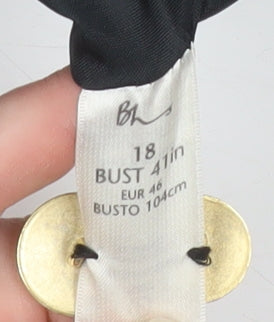 BH Women Black Watch Check Double-Breasted Blazer Size 18