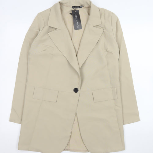 I Saw It First Women’s Beige Longline Blazer Jacket UK 10