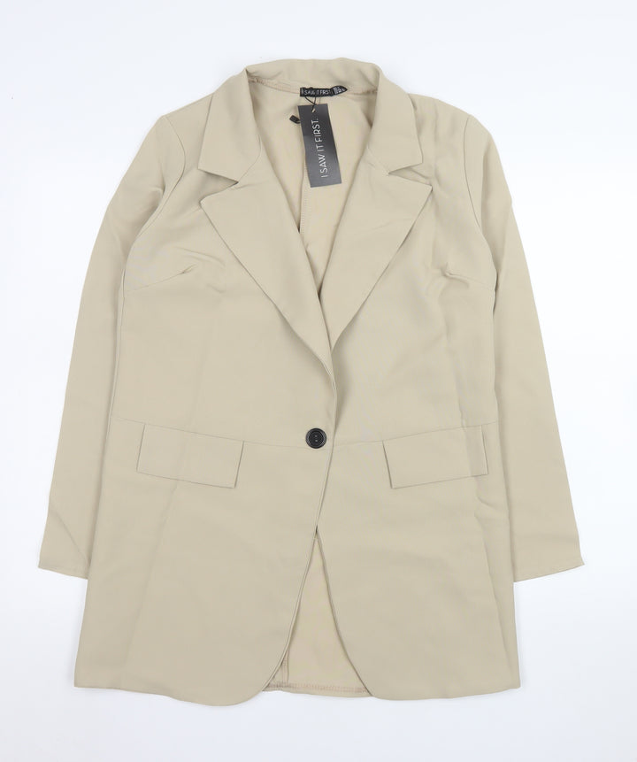 I Saw It First Women’s Beige Longline Blazer Jacket UK 10