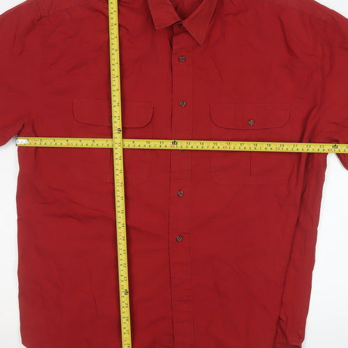 Principles For Men Red Short Sleeve Button-Up Shirt Size L