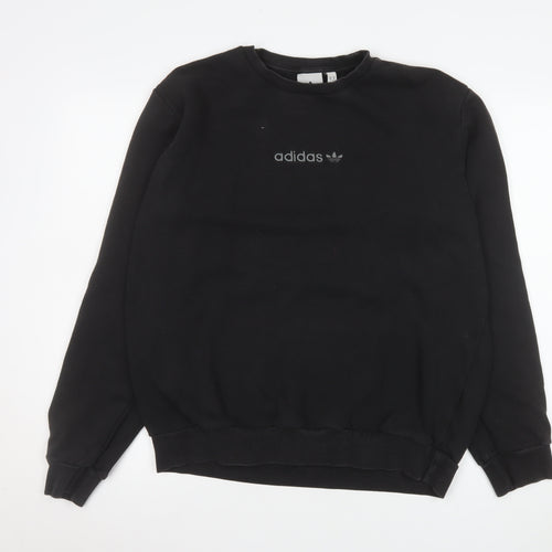 Adidas Mens Black Crew Neck Sweatshirt L Sports Pullover