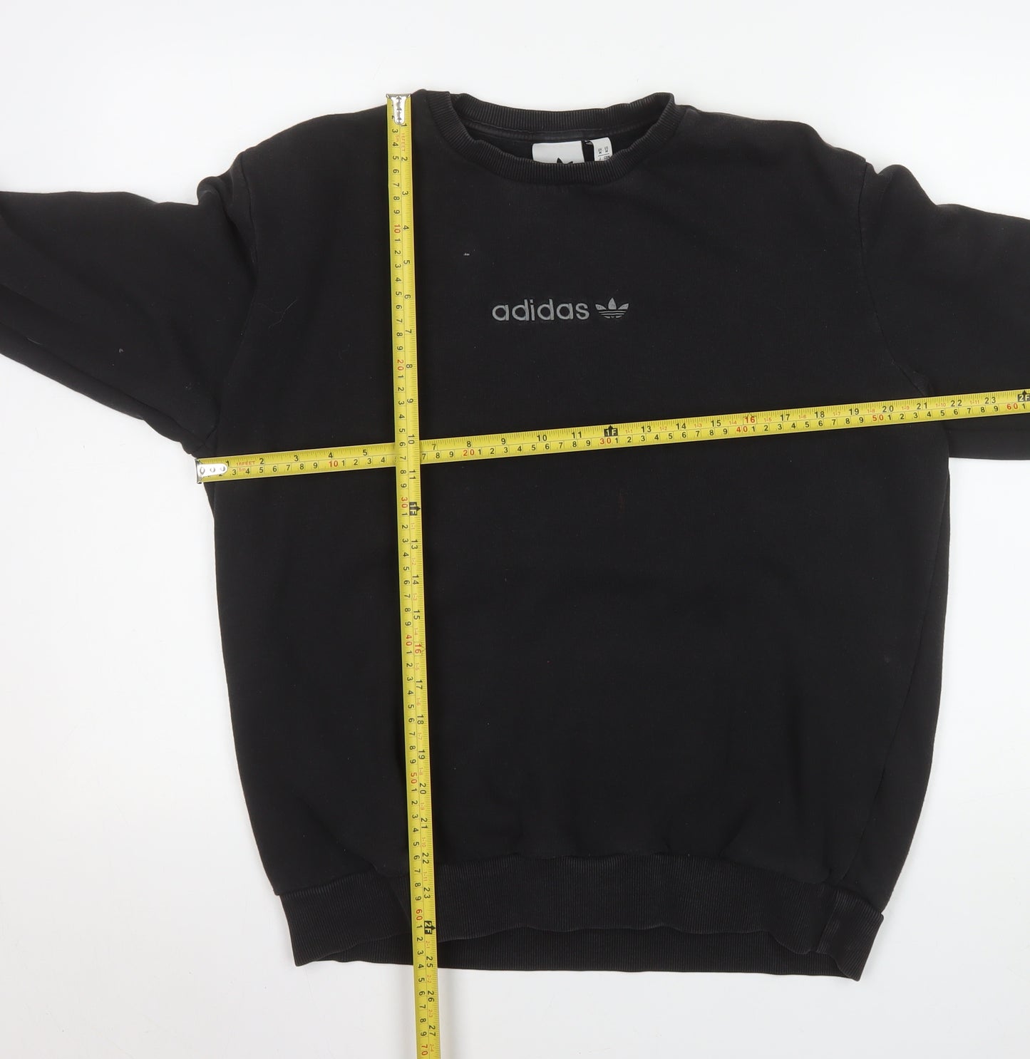 Adidas Mens Black Crew Neck Sweatshirt L Sports Pullover