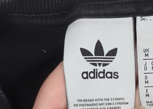 Adidas Mens Black Crew Neck Sweatshirt L Sports Pullover