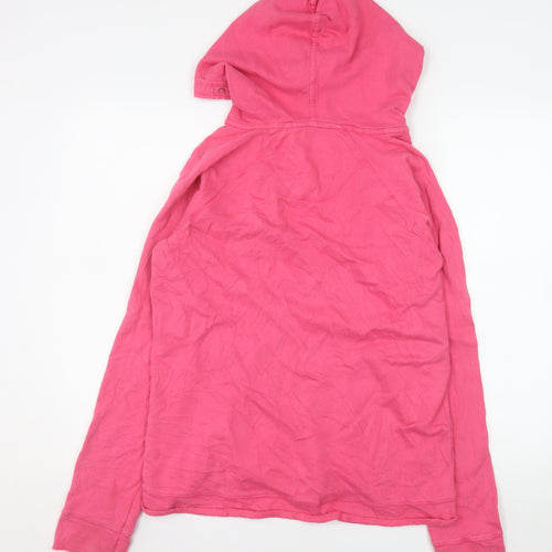 White Stuff Women's Pink Cotton Long Sleeve Pullover Hoodie Size 14