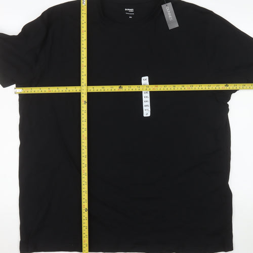 Dunnes Stores Men's Black 2XL Crew Neck Cotton T-Shirt