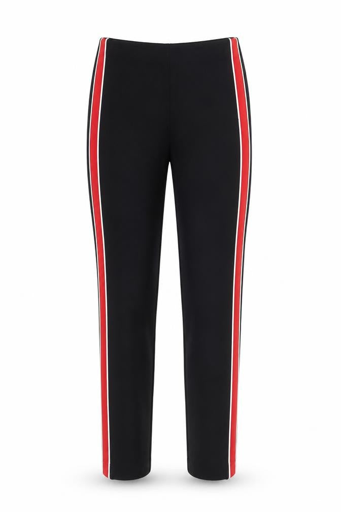 Zara Women Black Red Side Stripe Skinny Trousers Size S