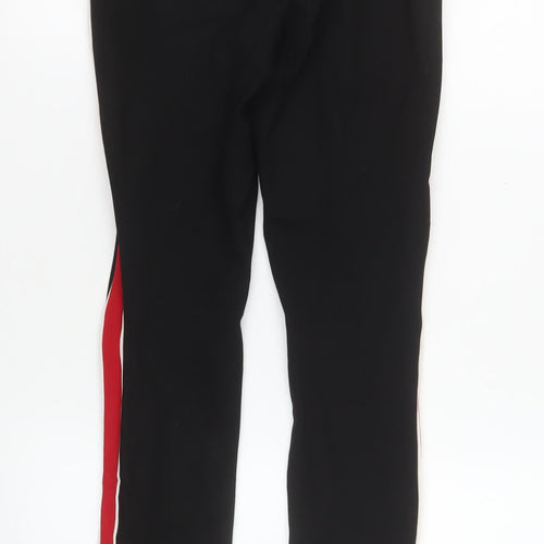 Zara Women Black Red Side Stripe Skinny Trousers Size S