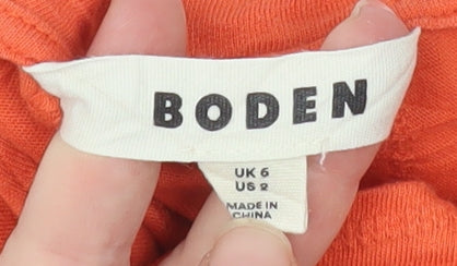 Boden Women’s Orange Cotton Short Sleeve Basic T-Shirt Size 6