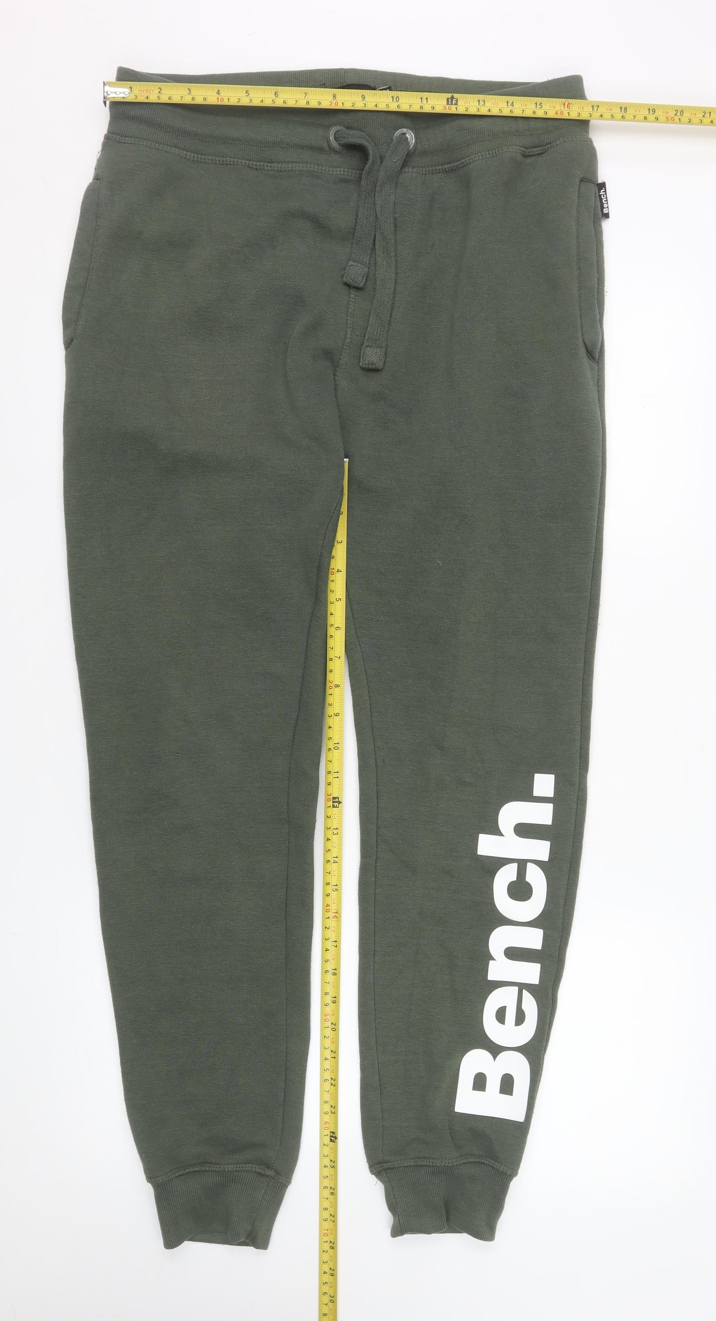 Bench Men's Green Jogger Trousers Size L Regular Fit Activewear