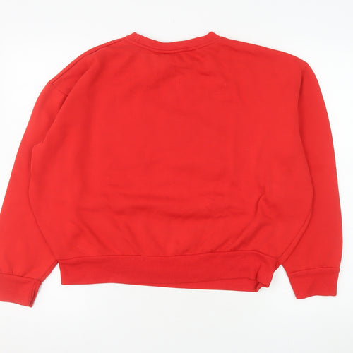 Elves Behavin' Badly Women Red Medium Pullover Sweatshirt Christmas Elf Graphic