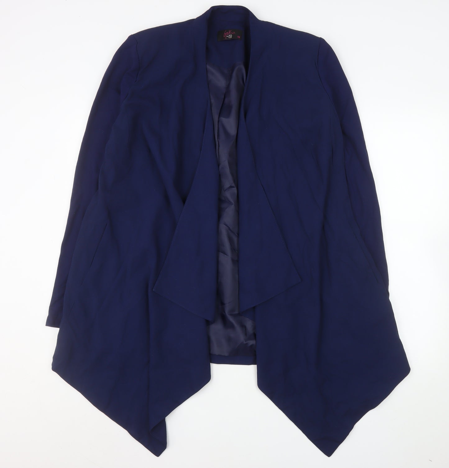 Gok Wan for TU Women Blue Regular Fit Draped Blazer Size 14