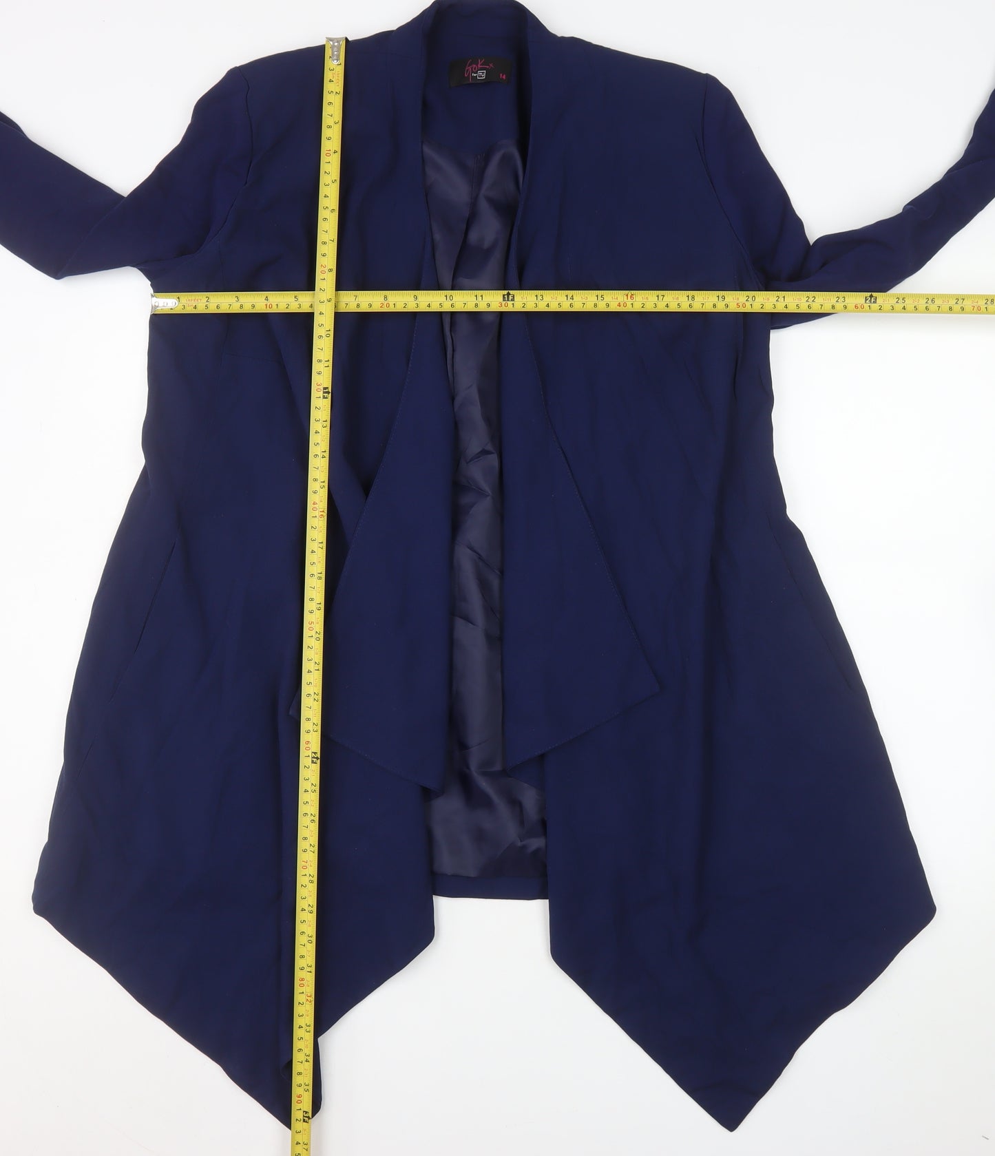 Gok Wan for TU Women Blue Regular Fit Draped Blazer Size 14