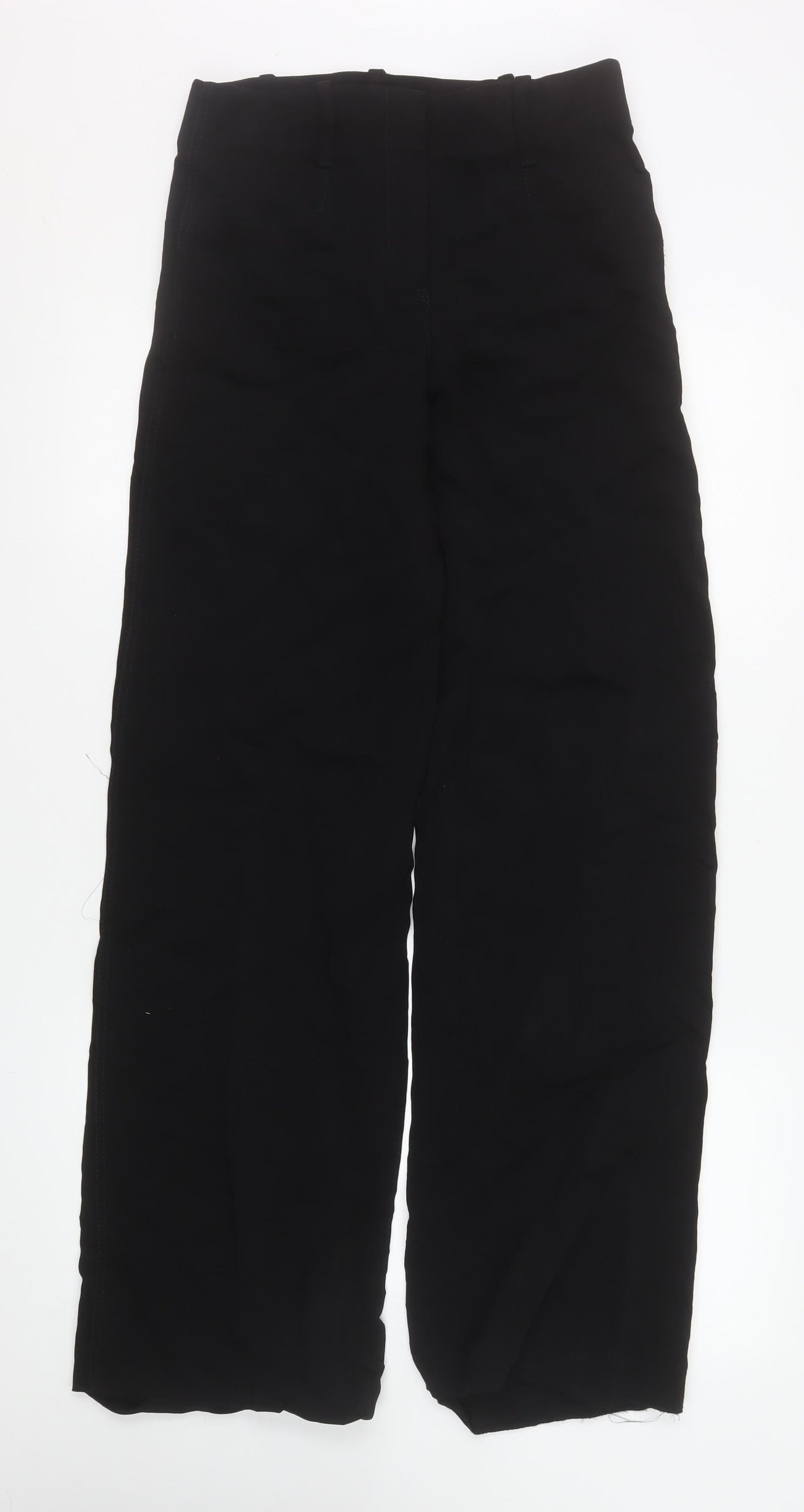 Zara Women Black Size S High Rise Wide Leg Stretch Trousers