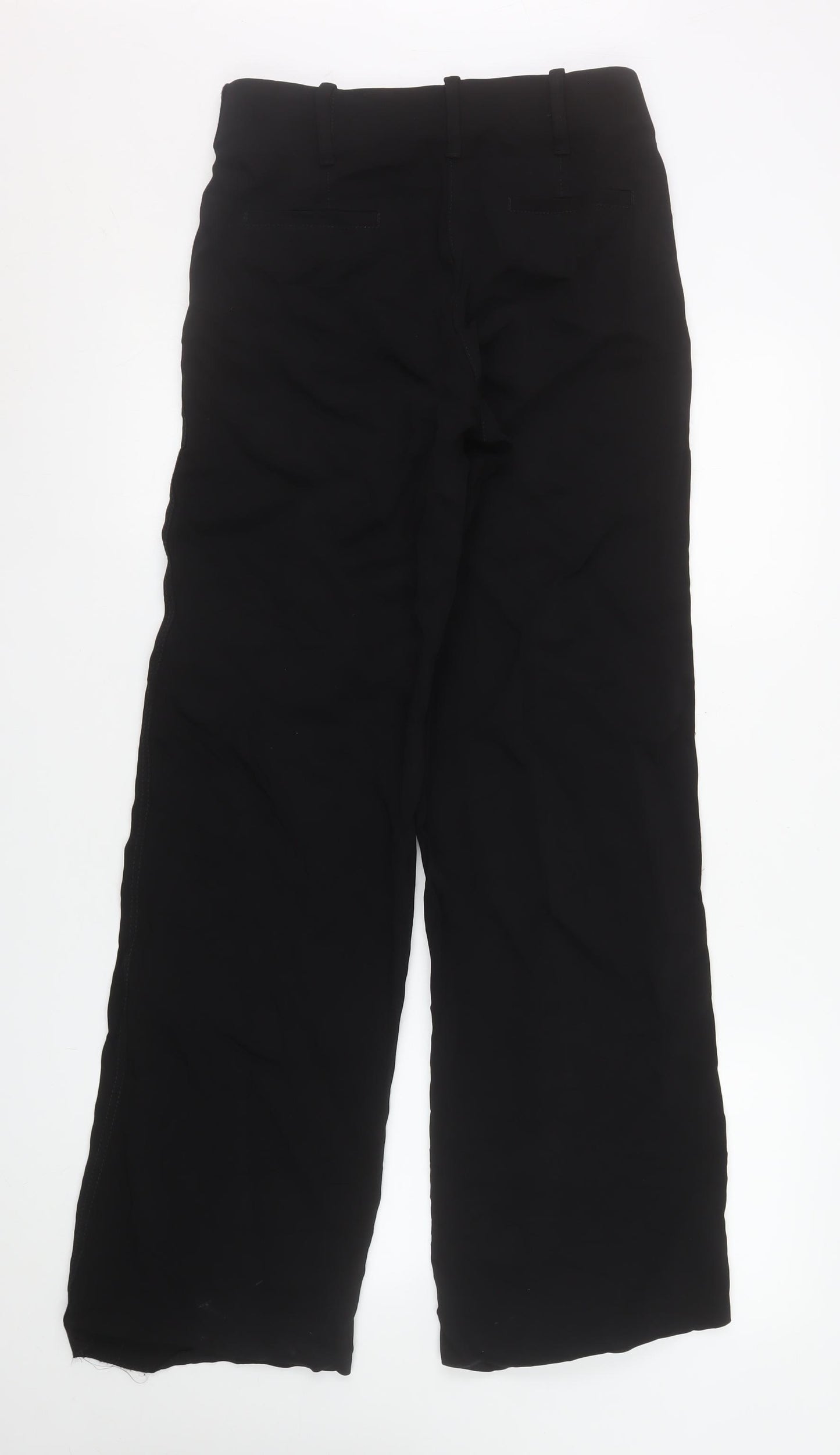 Zara Women Black Size S High Rise Wide Leg Stretch Trousers