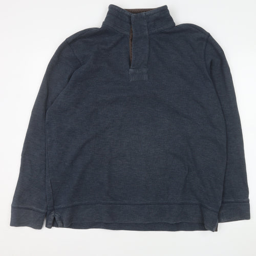 Marks and Spencer Men’s Blue 1/2 Zip Knit Sweatshirt Large
