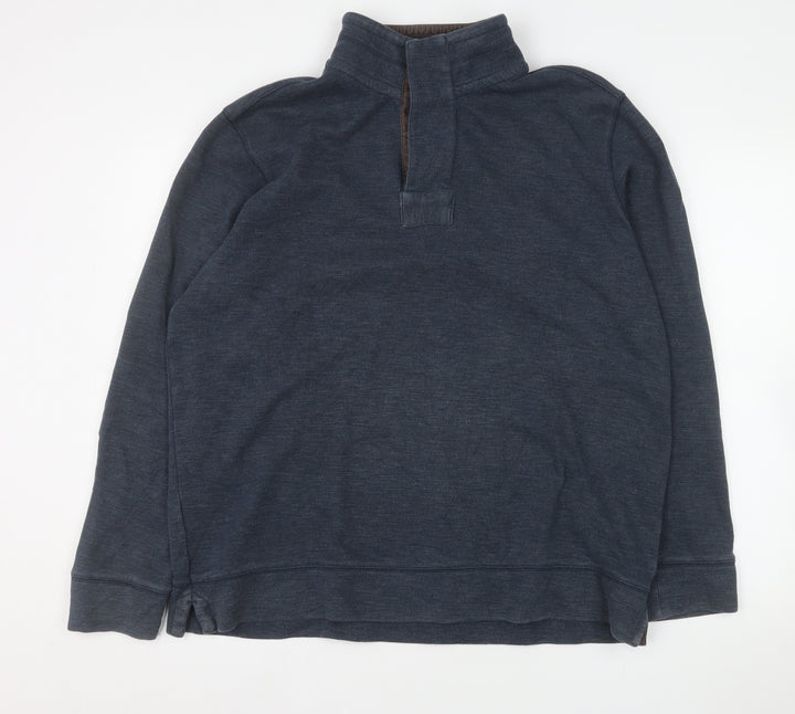 Marks and Spencer Men’s Blue 1/2 Zip Knit Sweatshirt Large