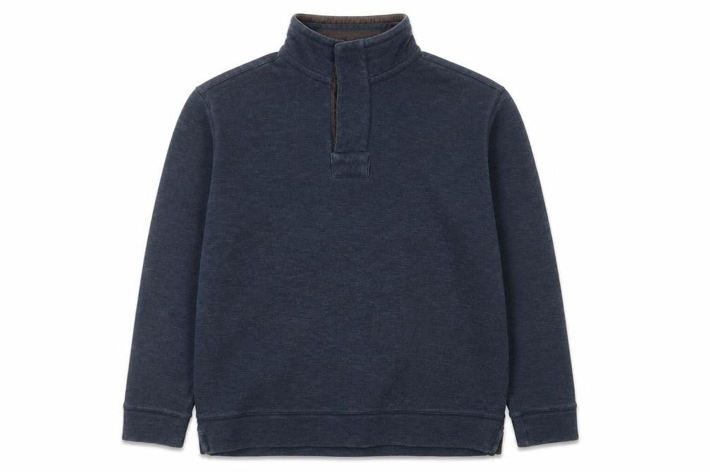 Front view of Marks & Spencer Men’s Blue 1/2 Zip Knit Sweatshirt Large