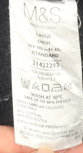 Marks and Spencer Men’s Blue 1/2 Zip Knit Sweatshirt Large