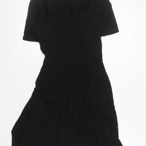 ASOS Women’s Black Size 10 Fit & Flare Short Sleeve Dress