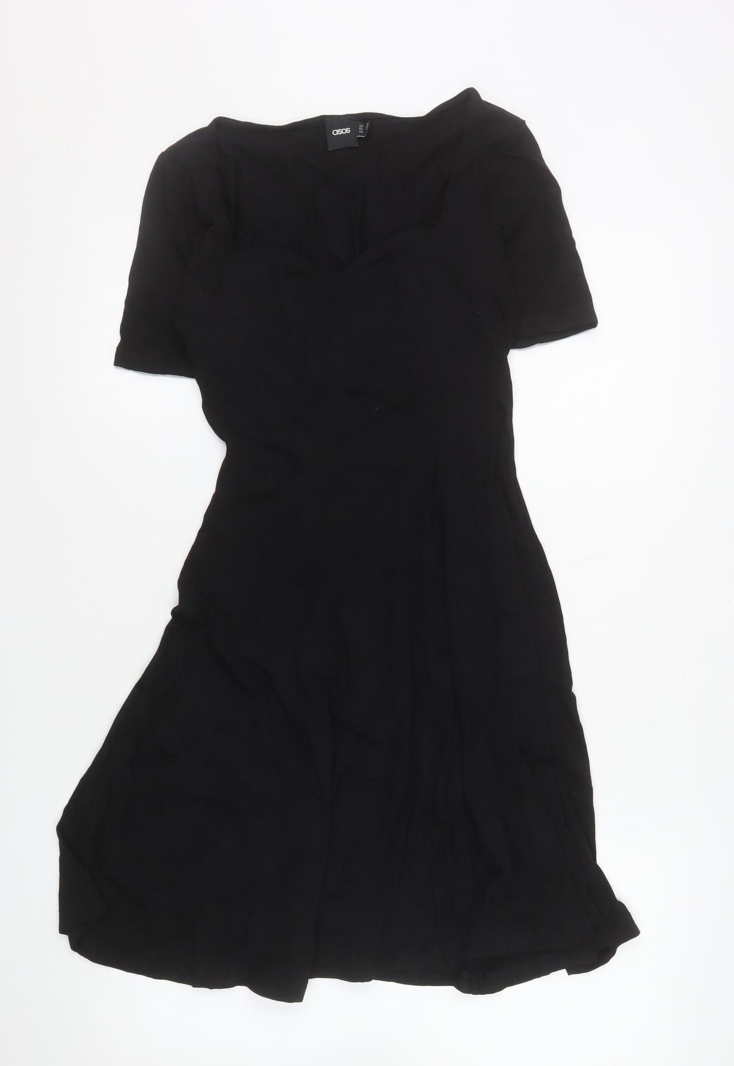ASOS Women’s Black Size 10 Fit & Flare Short Sleeve Dress