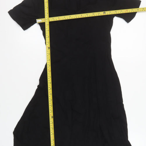 ASOS Women’s Black Size 10 Fit & Flare Short Sleeve Dress