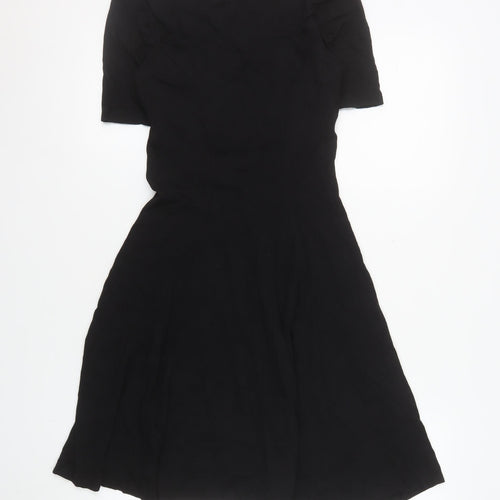 ASOS Women’s Black Size 10 Fit & Flare Short Sleeve Dress