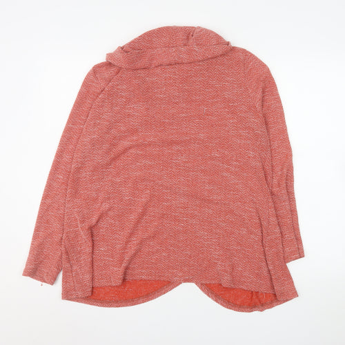 Klass Womens Red Knit Wrap Blouse 2XL Cowl Neck Long Sleeve Top