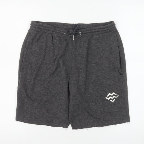Machine Fitness Men's Grey Athletic Shorts Size L Gym Training