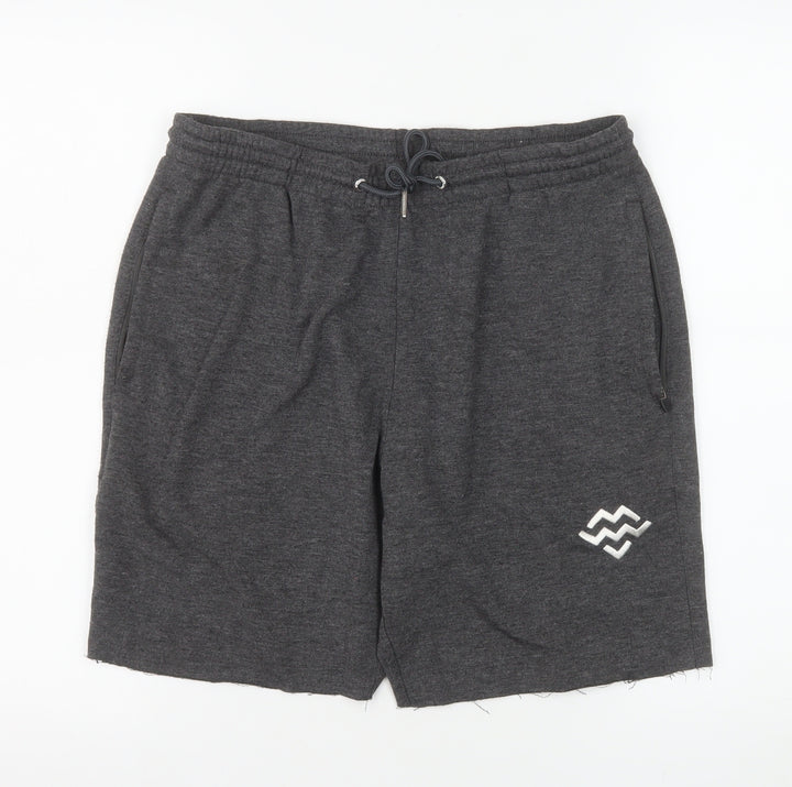 Machine Fitness Men's Grey Athletic Shorts Size L Gym Training