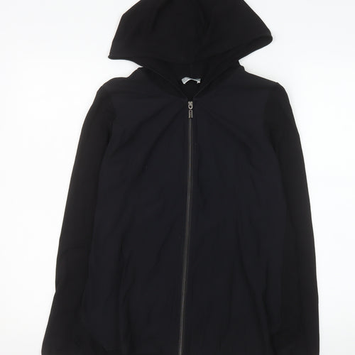 Naya Women's Black Hooded Full Zip Windbreaker Jacket Size 8