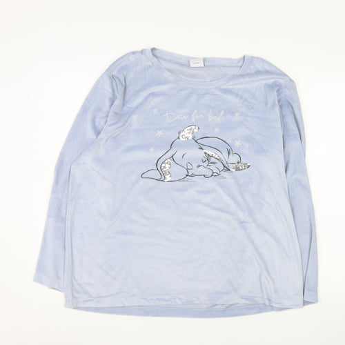 Disney Women’s Blue Dumbo Long Sleeve Fleece Nightshirt UK 16-18