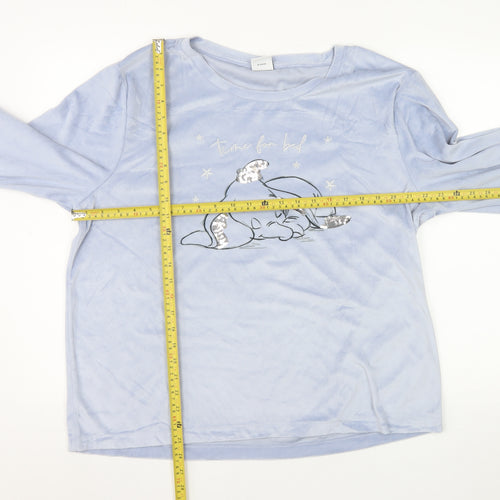 Disney Women’s Blue Dumbo Long Sleeve Fleece Nightshirt UK 16-18