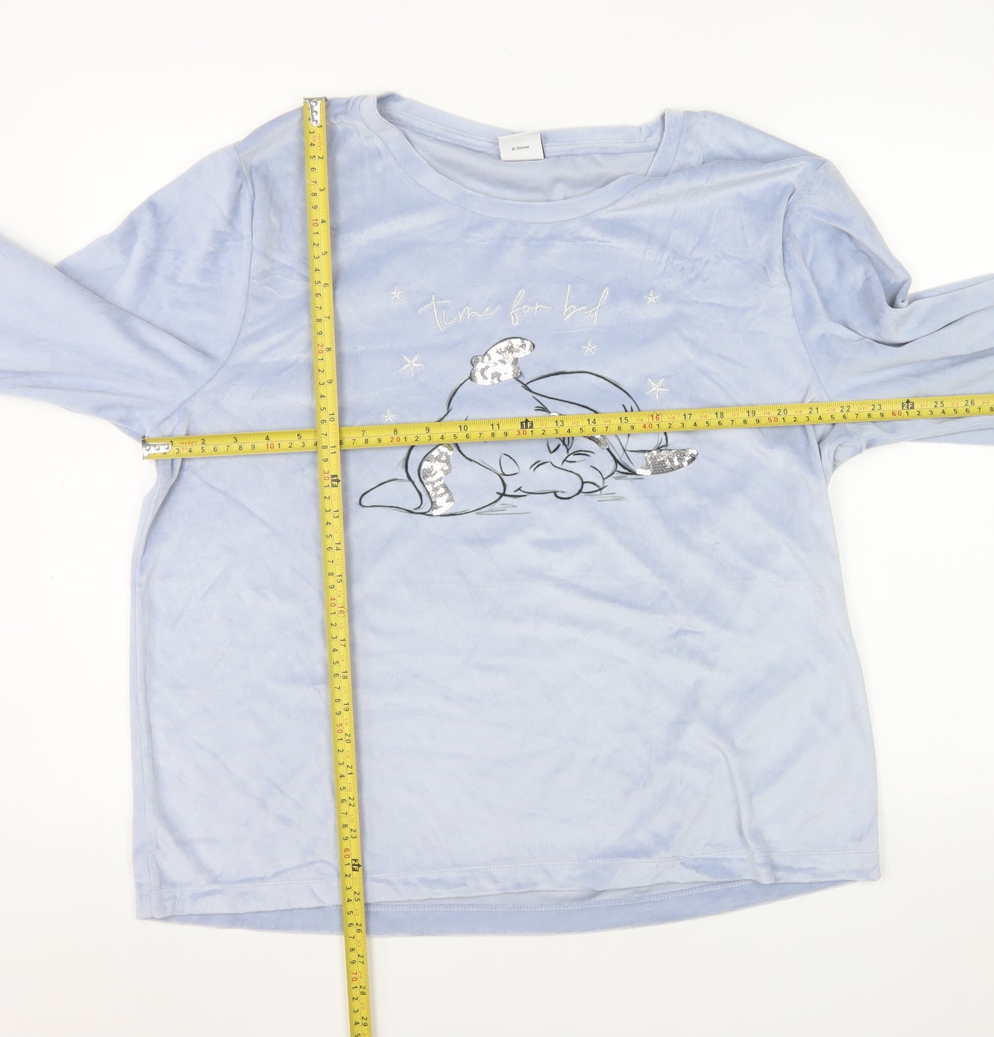 Disney Women’s Blue Dumbo Long Sleeve Fleece Nightshirt UK 16-18