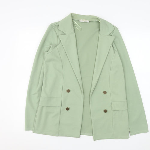 Quiz Women's Green Double Breasted Blazer UK 10 Regular Fit