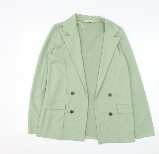 Quiz Women's Green Double Breasted Blazer UK 10 Regular Fit