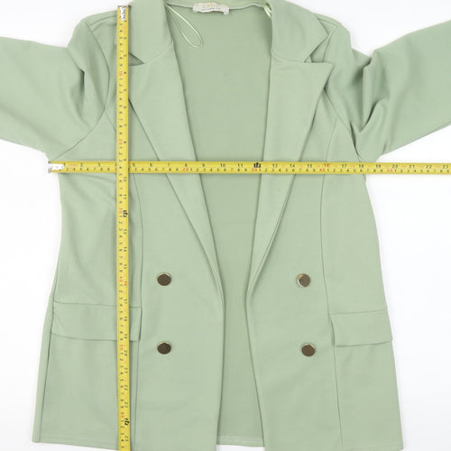 Quiz Women's Green Double Breasted Blazer UK 10 Regular Fit
