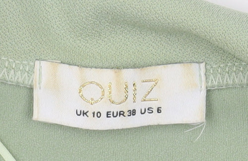 Quiz Women's Green Double Breasted Blazer UK 10 Regular Fit