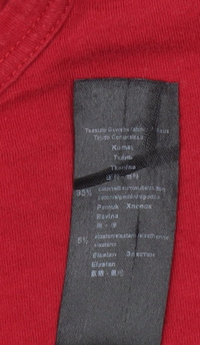 Emporio Armani Men Red Crew Neck Short Sleeve T-Shirt Size M Cotton Blend