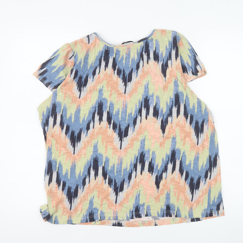 Next Women’s Multicoloured Cotton Tunic Blouse Size 18 Short Sleeve