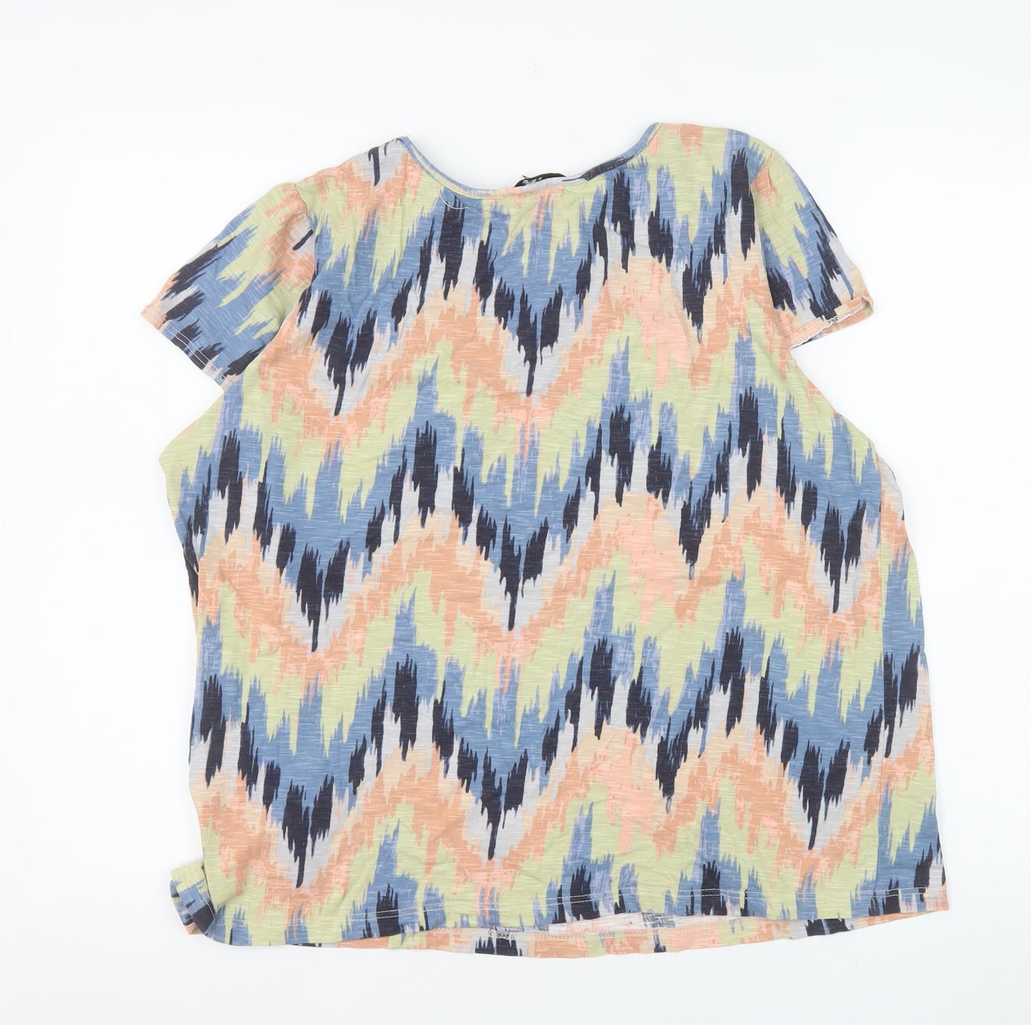 Next Women’s Multicoloured Cotton Tunic Blouse Size 18 Short Sleeve