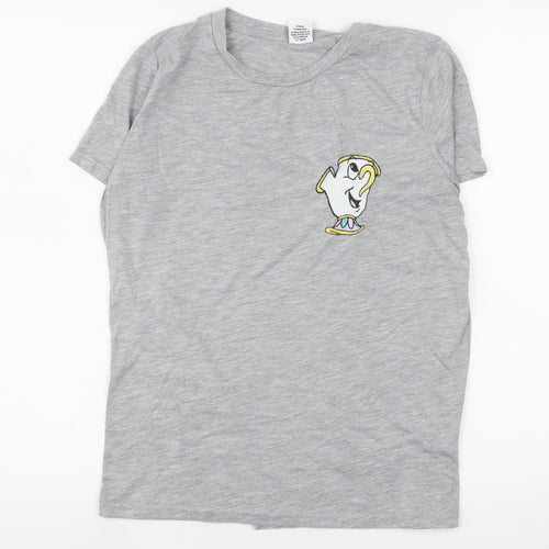 Atmosphere Women’s Grey Cartoon Embroidered T-Shirt Size 12