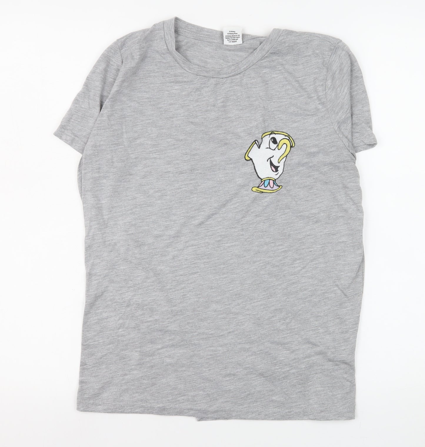 Atmosphere Women’s Grey Cartoon Embroidered T-Shirt Size 12