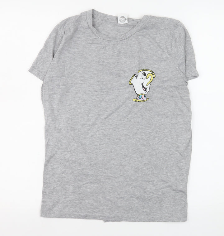 Atmosphere Women’s Grey Cartoon Embroidered T-Shirt Size 12