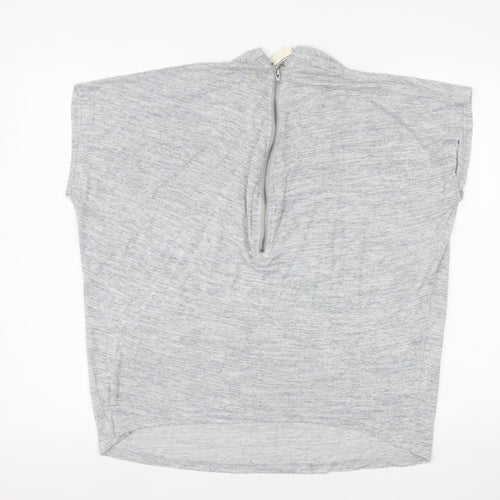 Lee Cooper Women's Grey Size 16 High Neck Zip Jersey Top