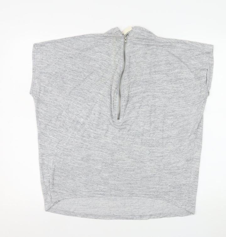 Lee Cooper Women's Grey Size 16 High Neck Zip Jersey Top