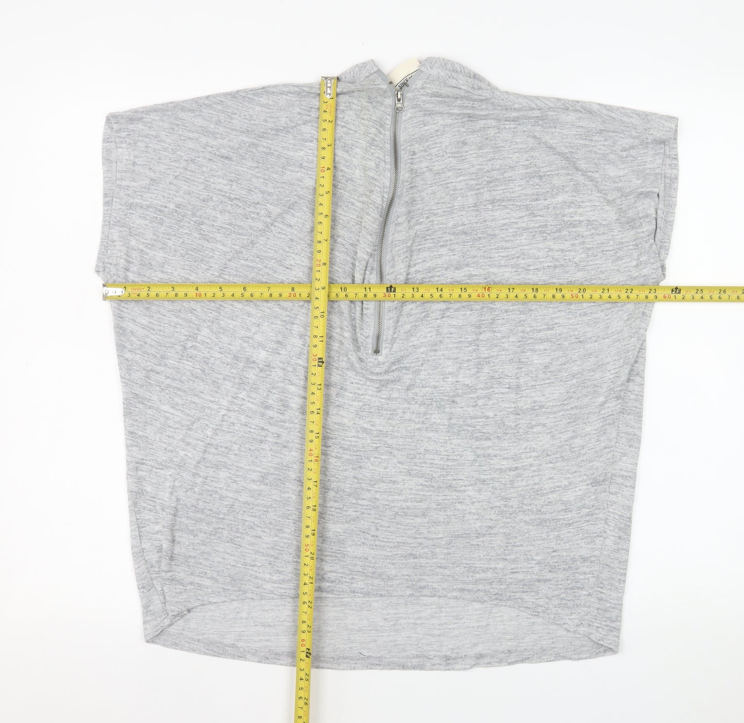 Lee Cooper Women's Grey Size 16 High Neck Zip Jersey Top