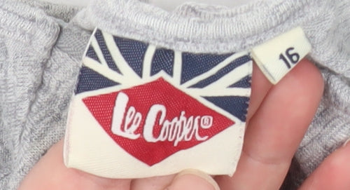 Lee Cooper Women's Grey Size 16 High Neck Zip Jersey Top