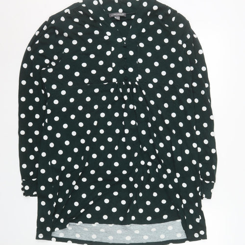 Laura Ashley Women Green Polka Dot Shift Dress Size 18 Long Sleeve
